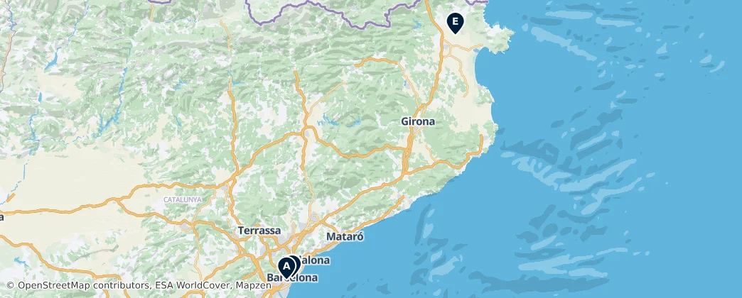 Map of Catalogne