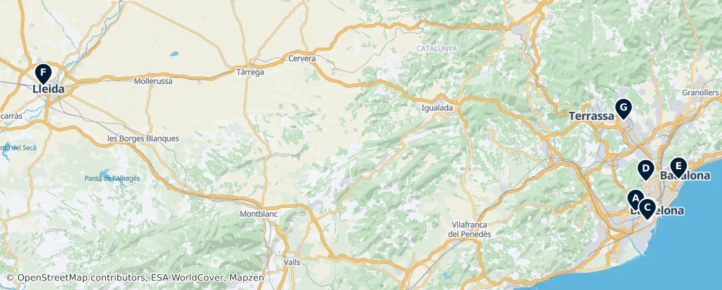 Map of Catalogne