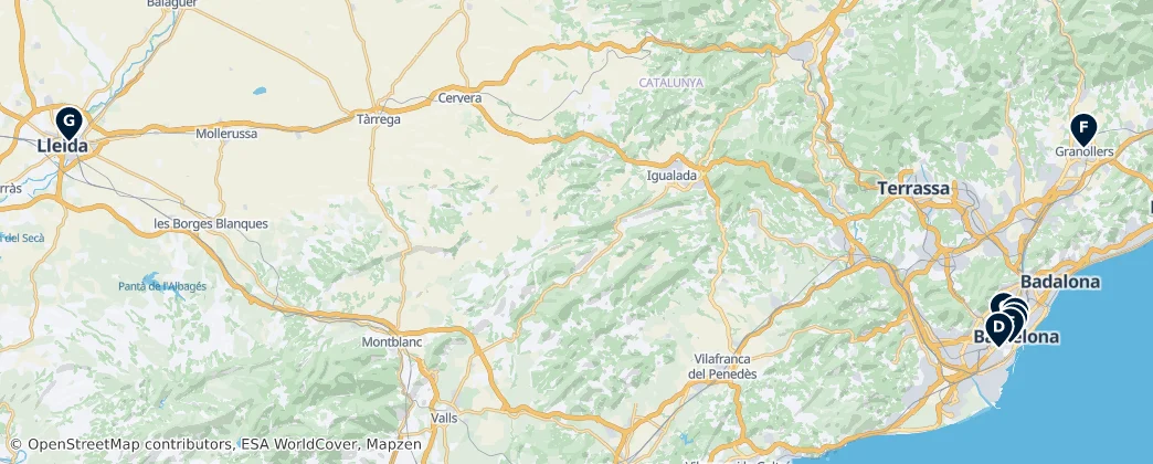 Map of Catalogne