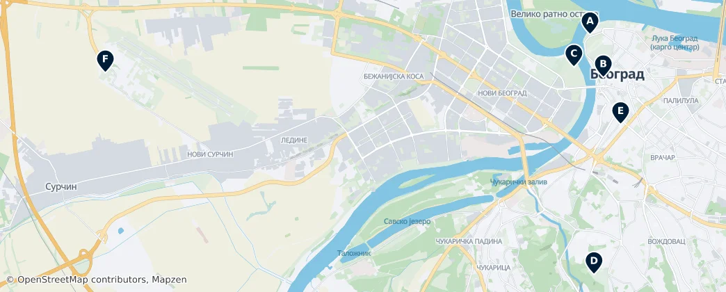 Map of Serbie centrale