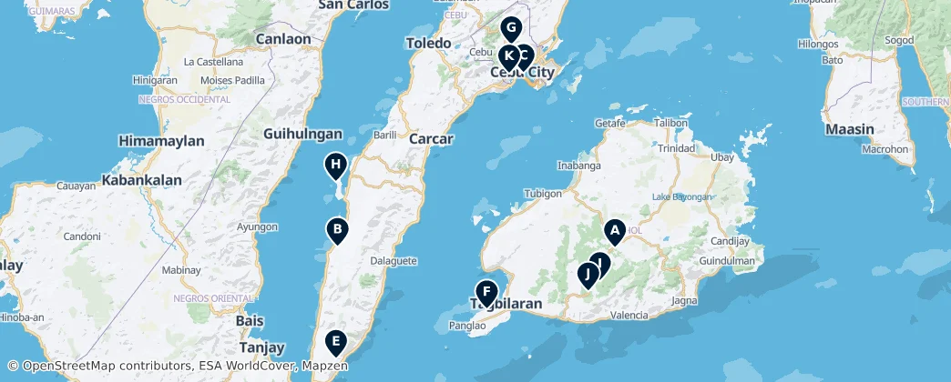 Map of Visayas centrales