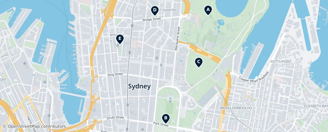 Map of Centre d'affaires de Sydney