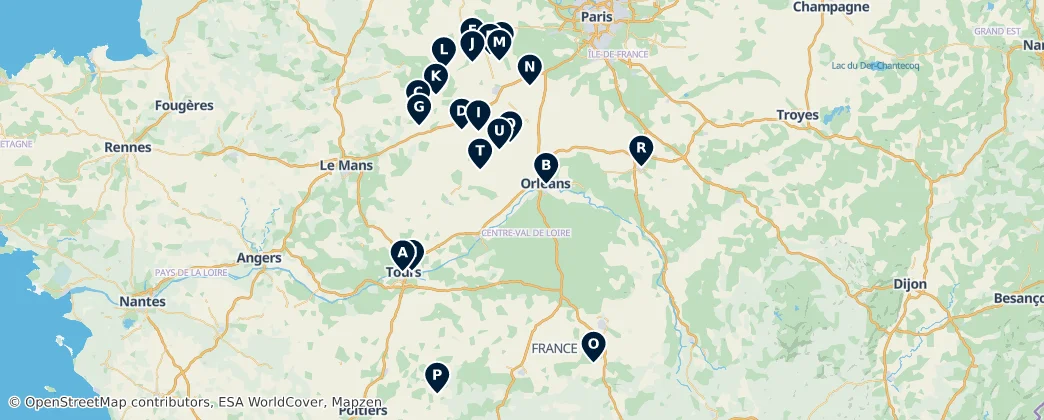Map of Centre-Val de Loire