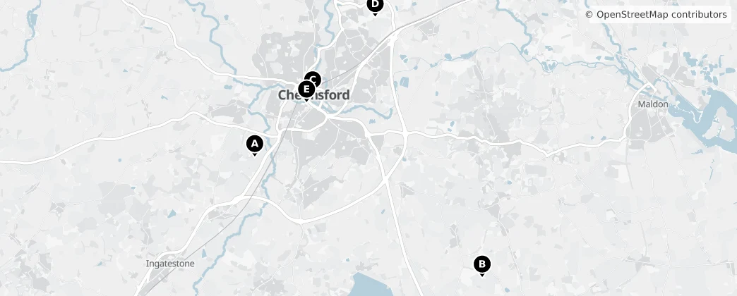 Map of Chelmsford