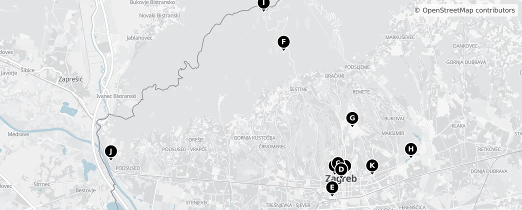 Map of Zagreb