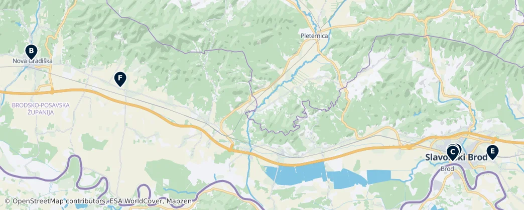 Map of Comitat de Brod-Posavina