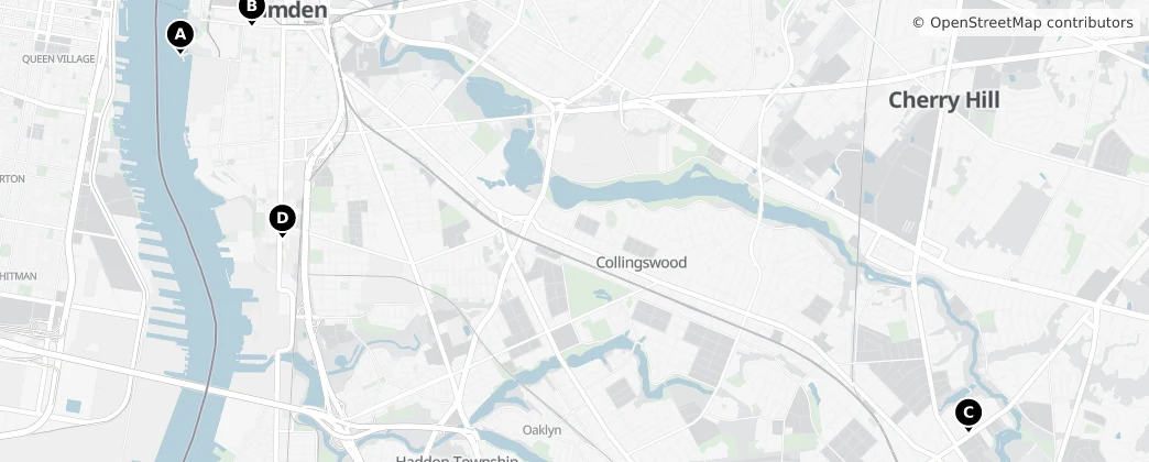 Map of Comté de Camden
