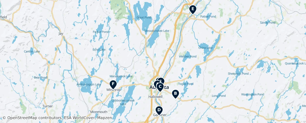 Map of Comté de Kennebec