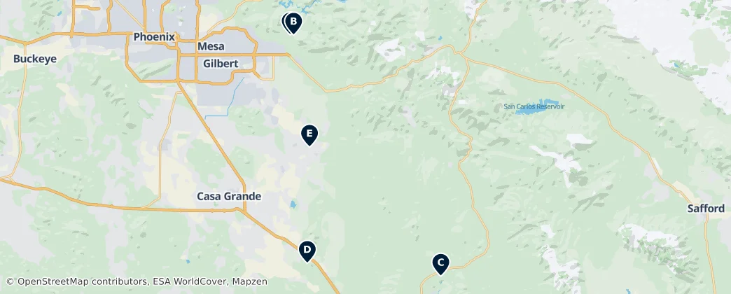 Map of Comté de Pinal