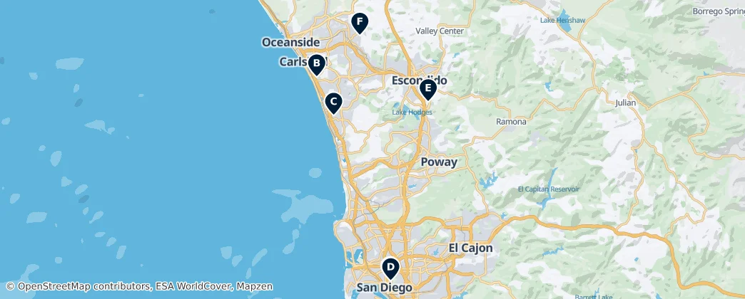 Map of Comté de San Diego