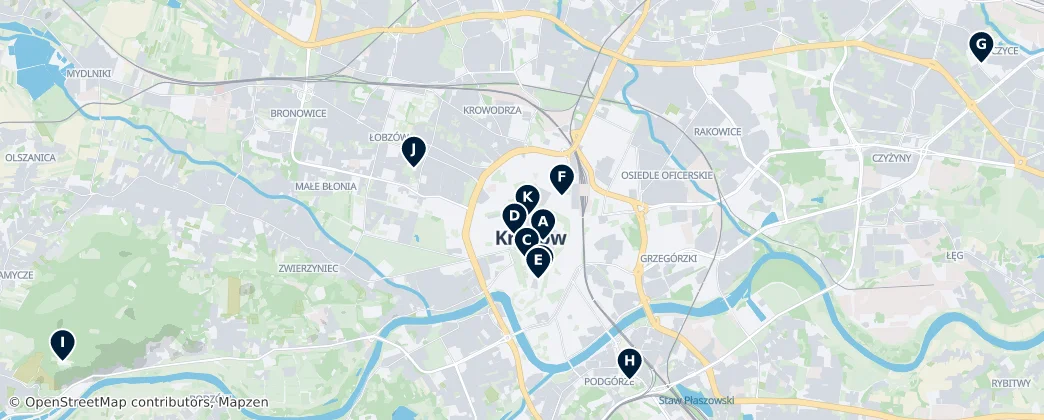 Map of Cracovie