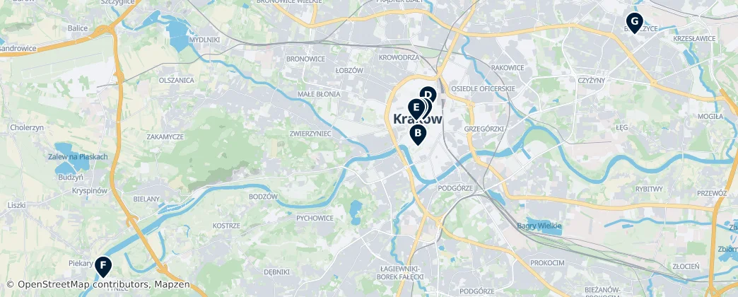 Map of Cracovie