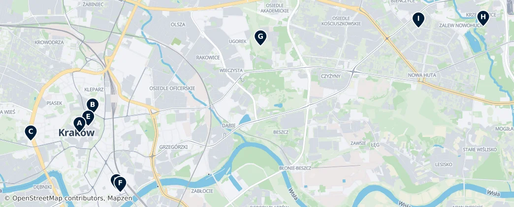 Map of Cracovie