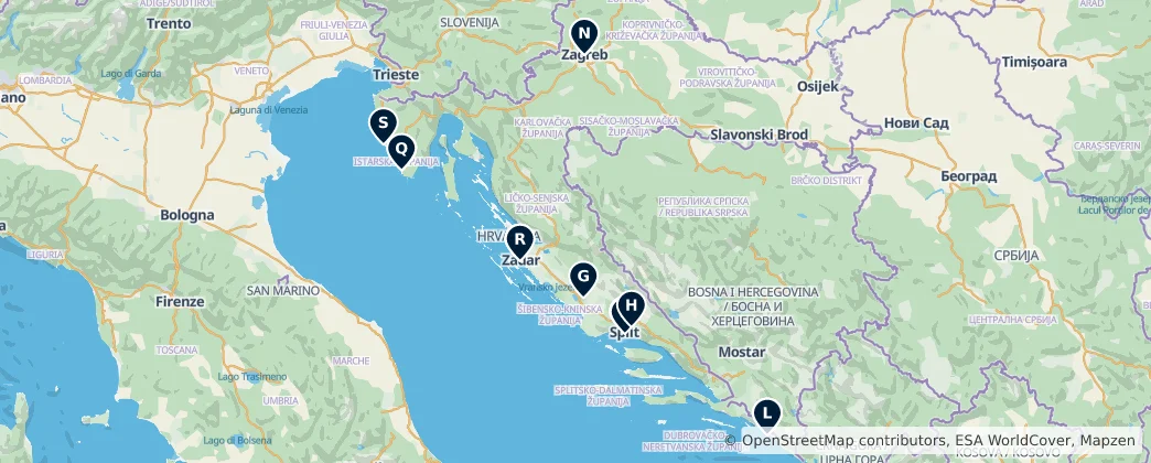 Map of Croatie