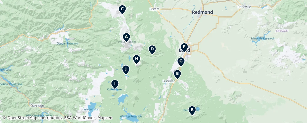 Map of Comté de Deschutes