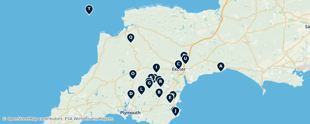 Map of Devon