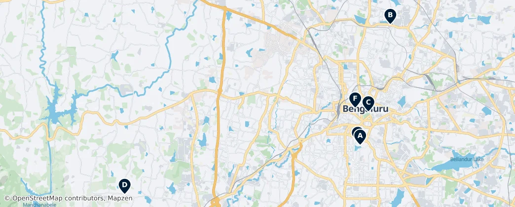 Map of District de Bangalore Urbain