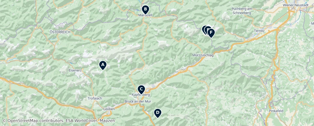 Map of District de Bruck-Mürzzuschlag