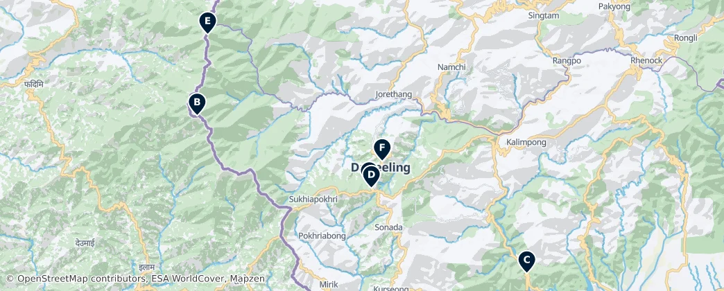 Map of Darjeeling
