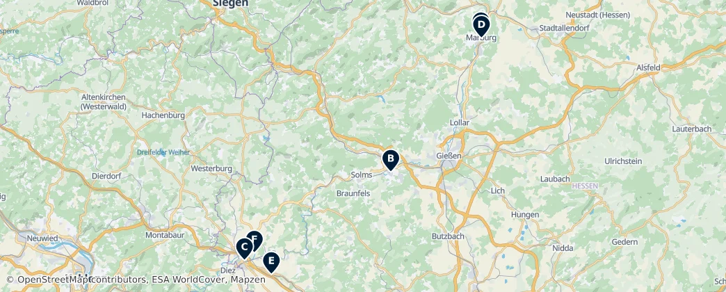 Map of District de Gießen