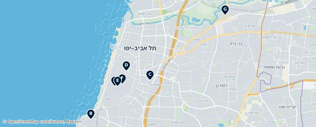 Map of District de Tel Aviv