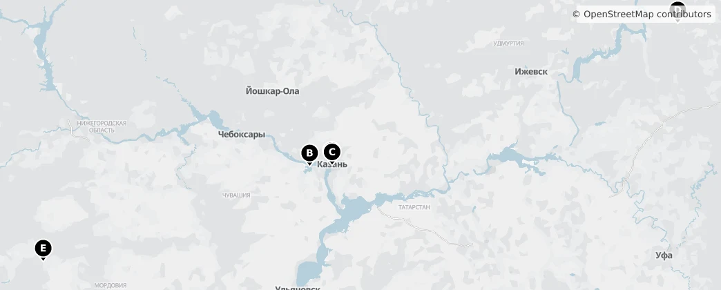 Map of District fédéral de la Volga