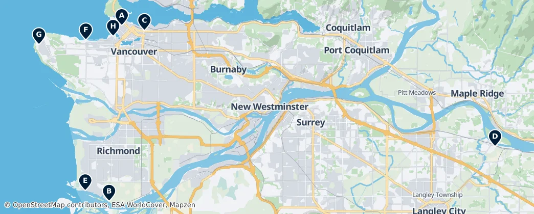 Map of District régional du Grand Vancouver