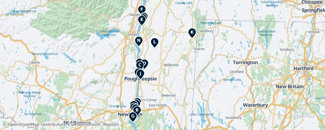 Map of Comté de Dutchess
