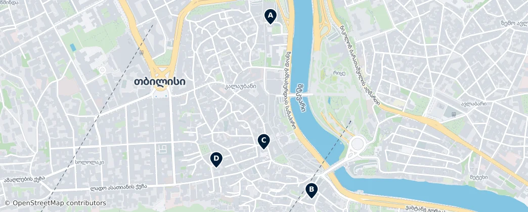 Map of Old Tbilisi