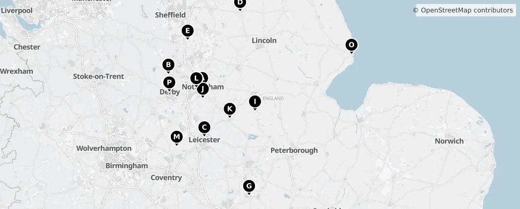 Map of Midlands de l'Est