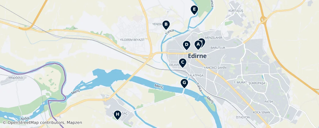 Map of Edirne merkez