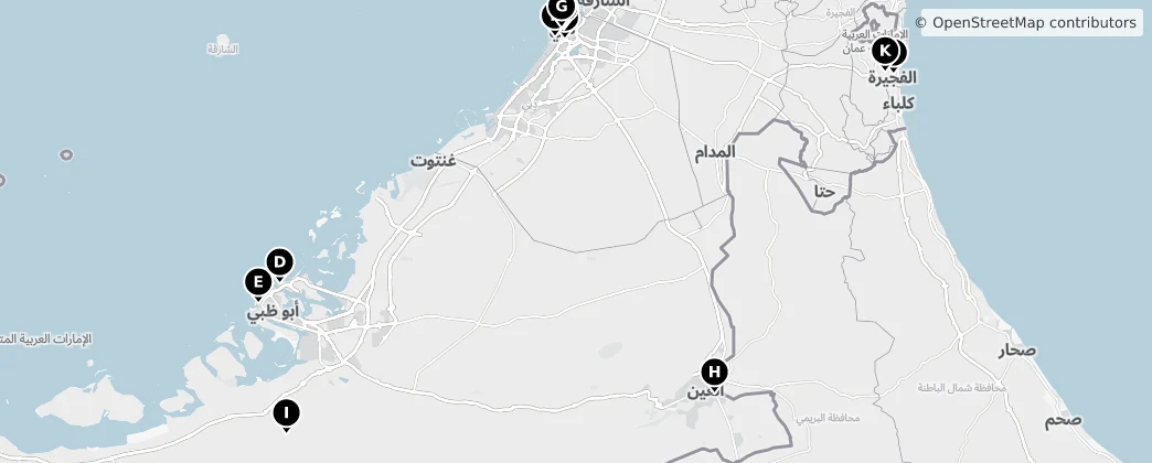 Map of Émirats arabes unis