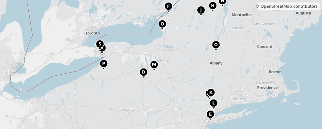 Map of État de New York