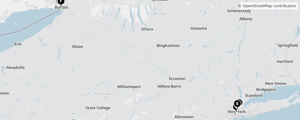 Map of État de New York