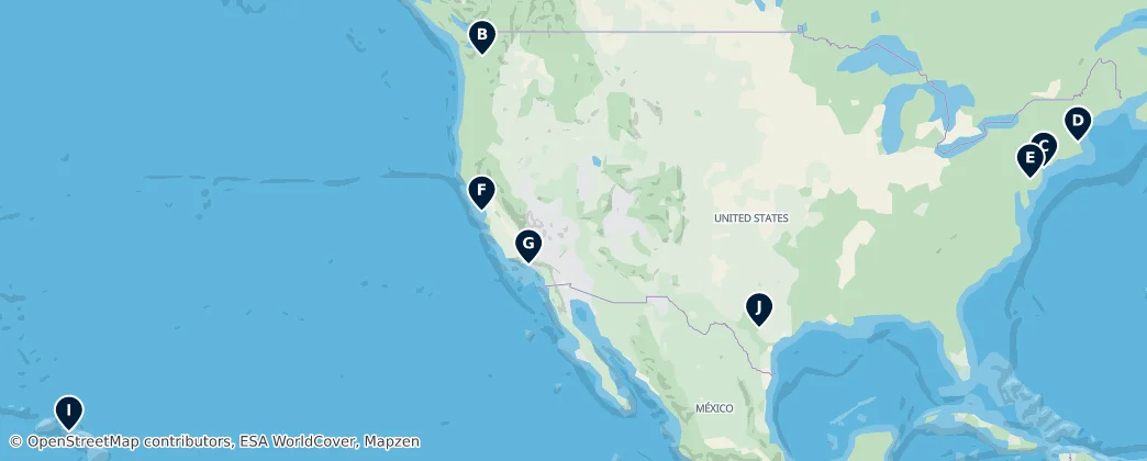 Map of États-Unis d'Amérique