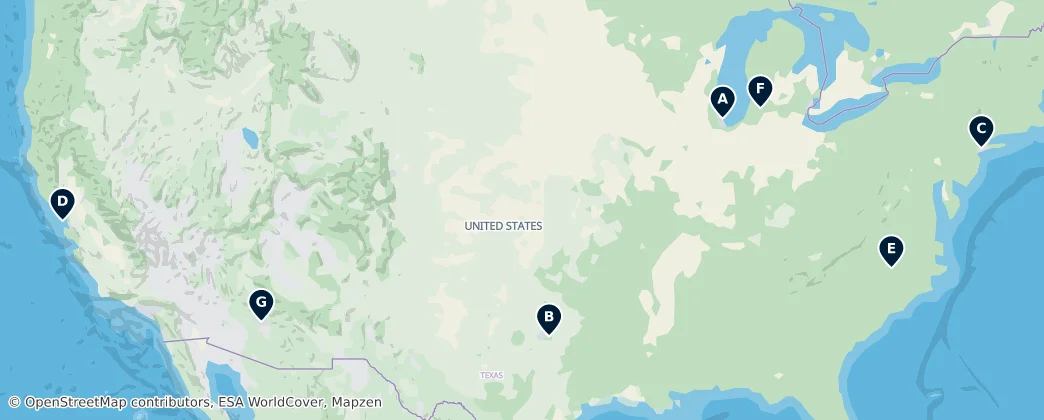 Map of États-Unis d'Amérique