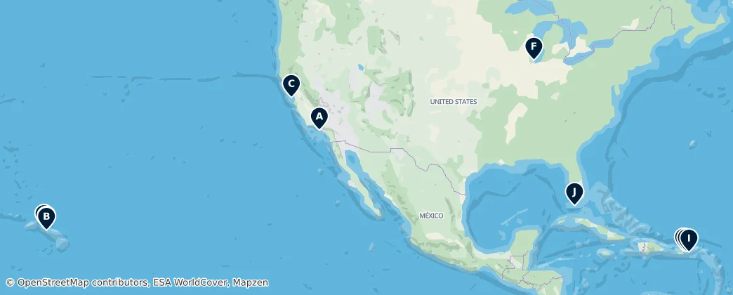 Map of États-Unis d'Amérique