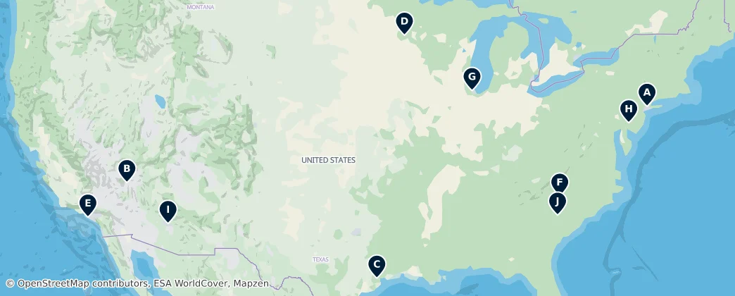 Map of États-Unis d'Amérique