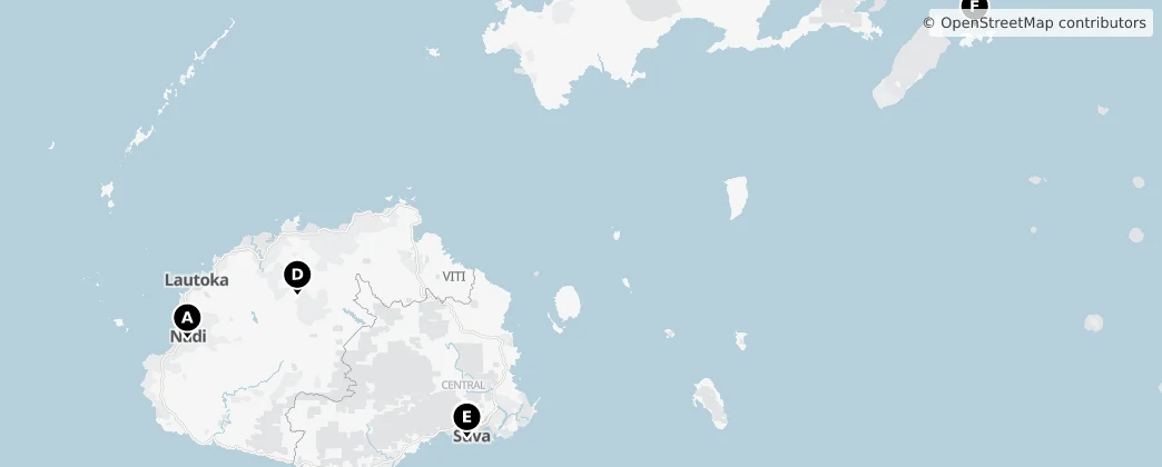 Map of Fidji
