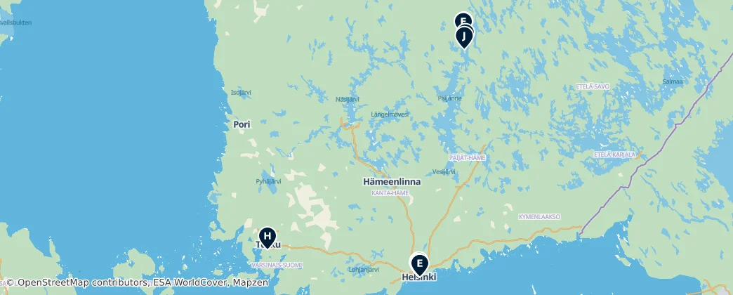 Map of Finlande