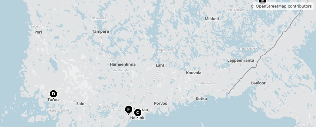Map of Finlande