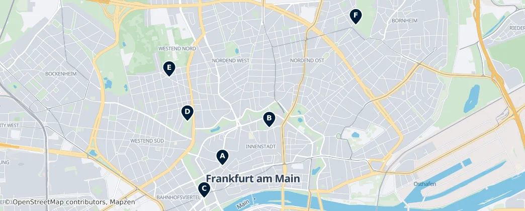 Map of Francfort-sur-le-Main