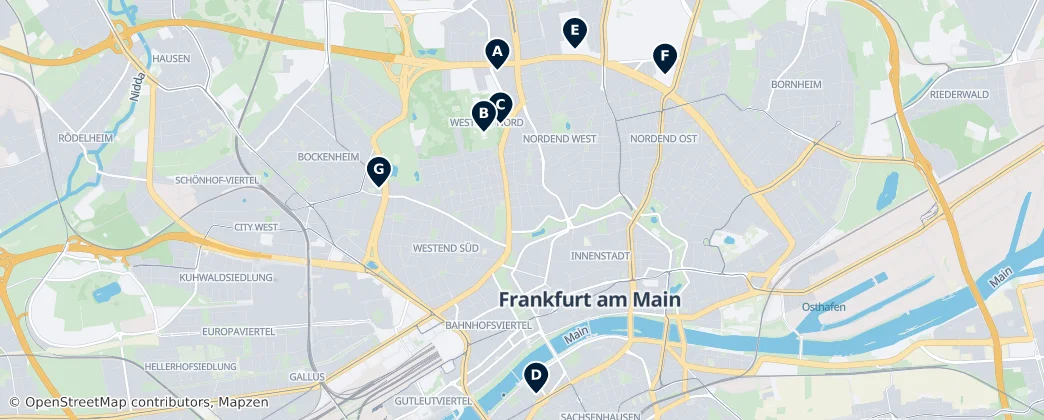 Map of Francfort-sur-le-Main