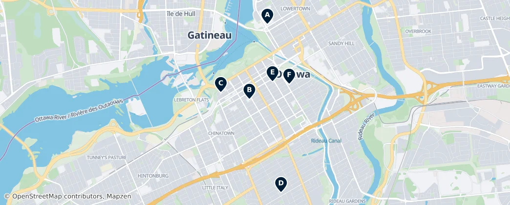 Map of Gatineau