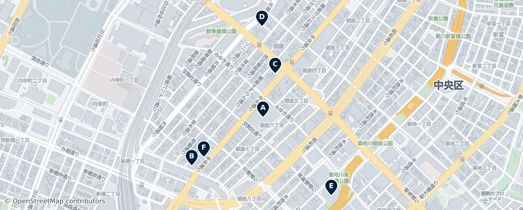 Map of Ginza