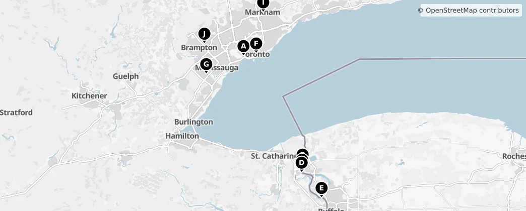 Map of Golden Horseshoe