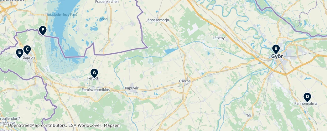 Map of Győr-Moson-Sopron