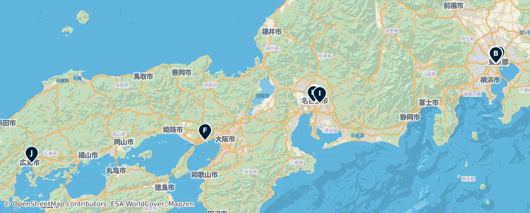 Map of Honshū