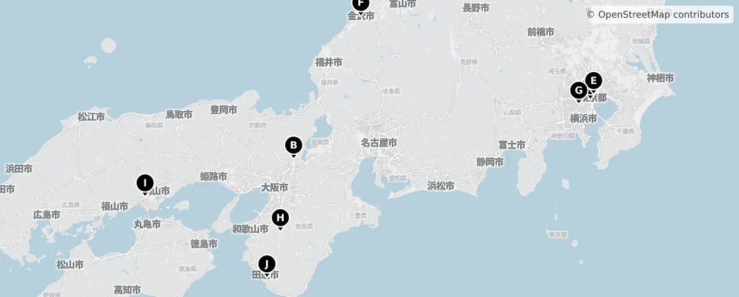 Map of Honshū