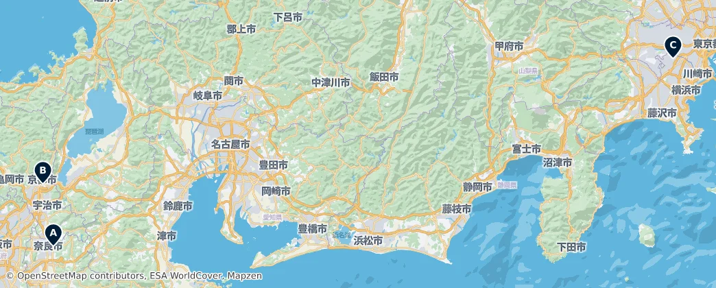 Map of Honshū